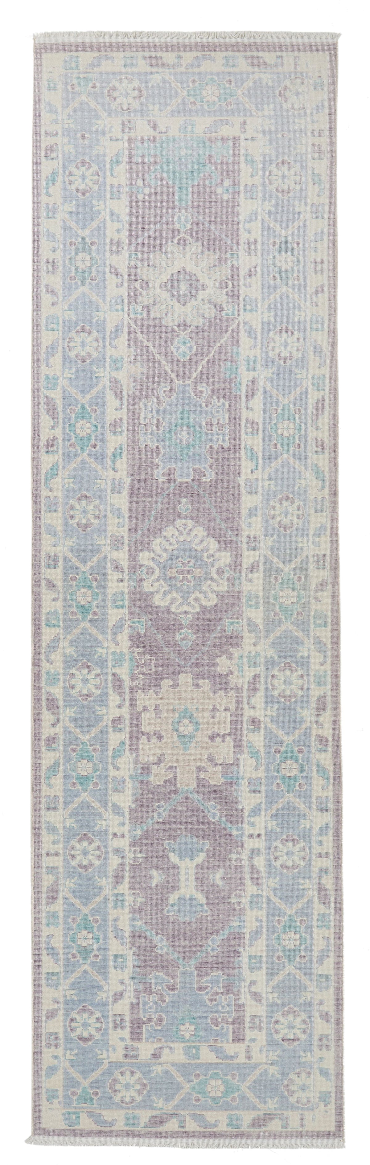 3x10 Purple and Blue Turkish Traditional Runner