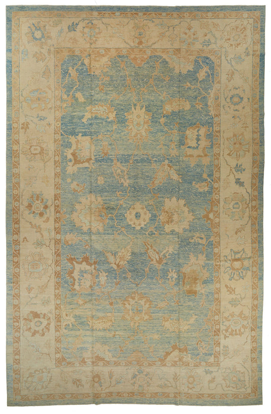12x18 Blue Turkish Oushak Rug