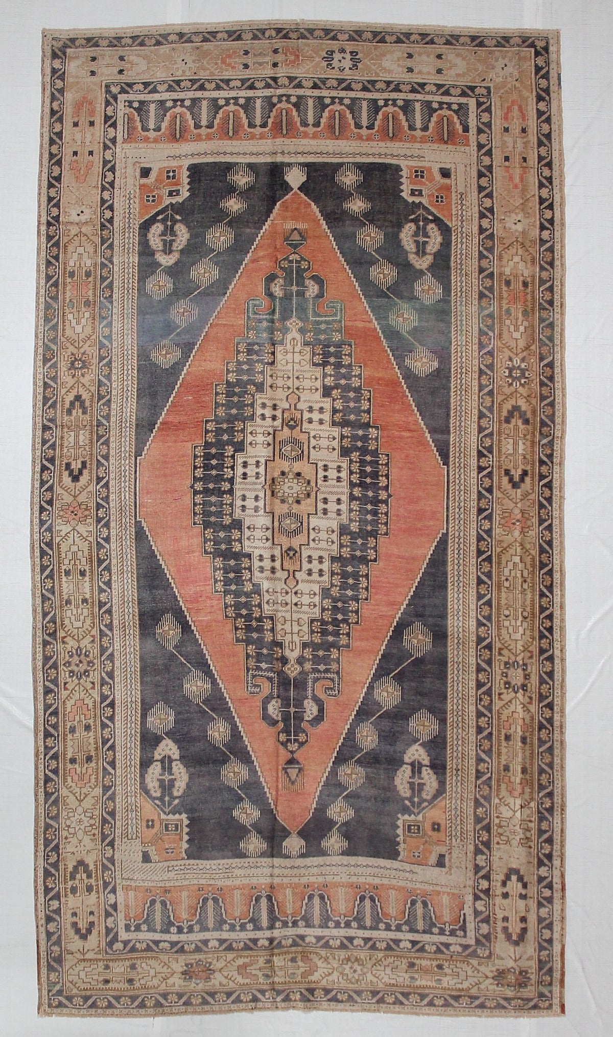 6x12 Orange and Purple Turkish Tribal Runner