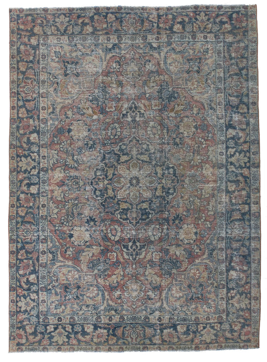 5x6 Red and Navy Persian Traditional Rug