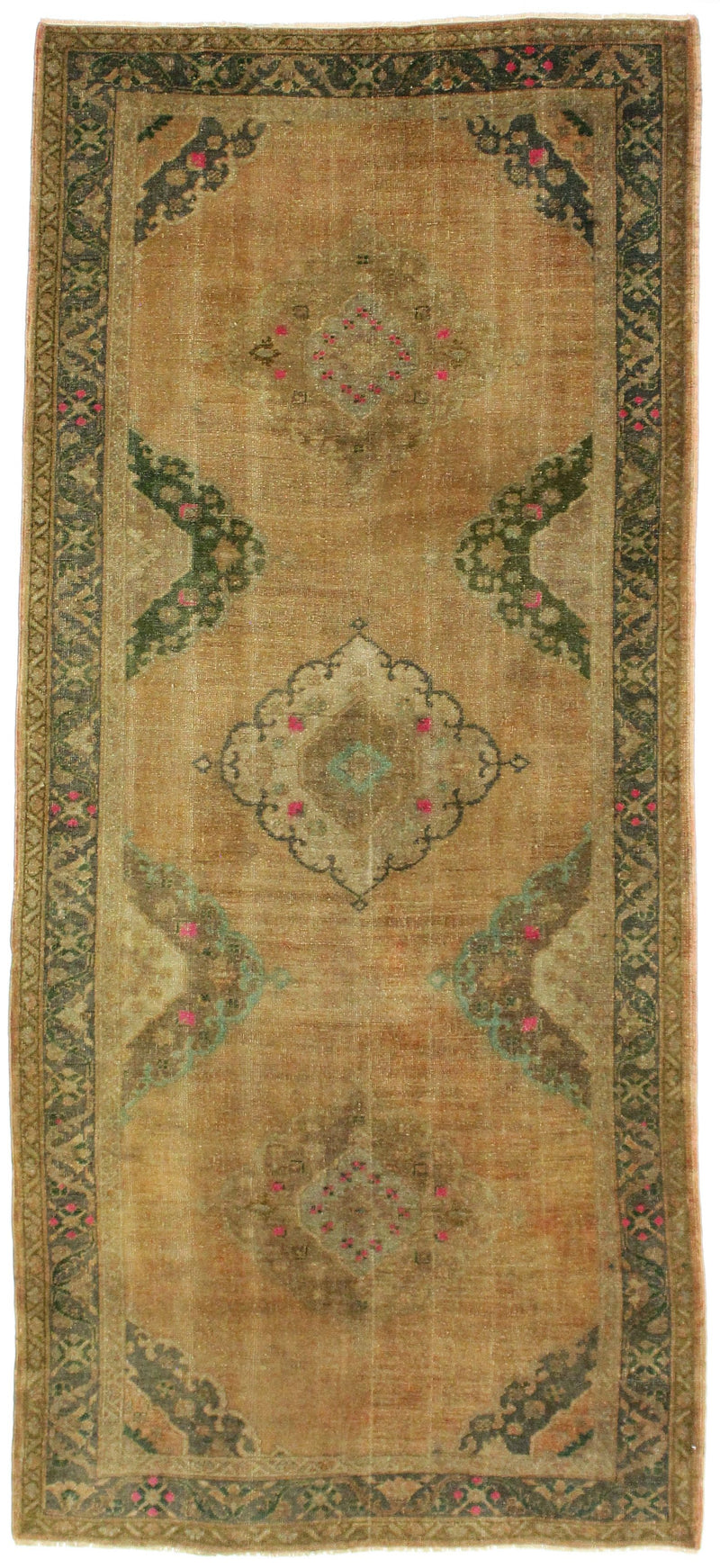 5x11 Camel and Green Turkish Tribal Runner