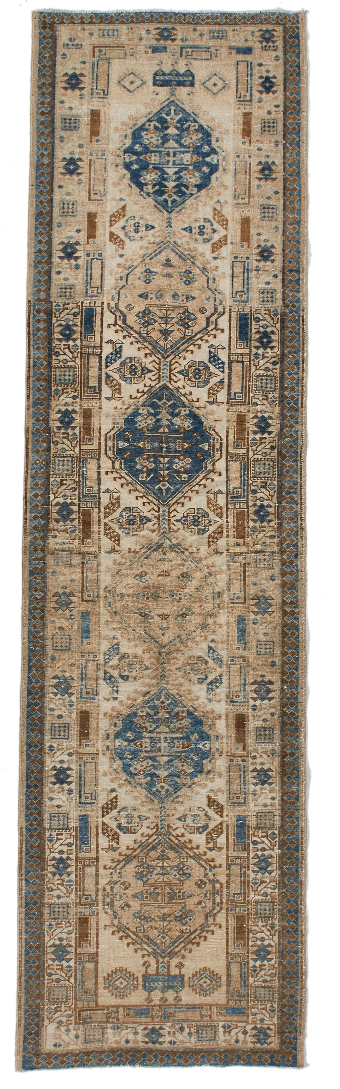 3x11 Beige and Blue Persian Runner