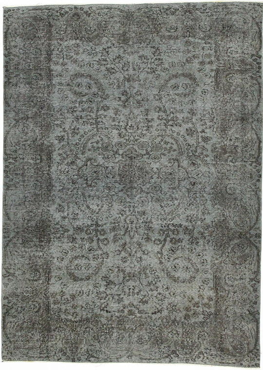 6x8 Gray Turkish Overdyed Rug