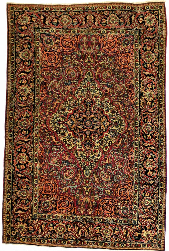 5x7 Red and Black Persian Traditional Rug