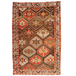 6x9 Multicolor and White Persian Rug