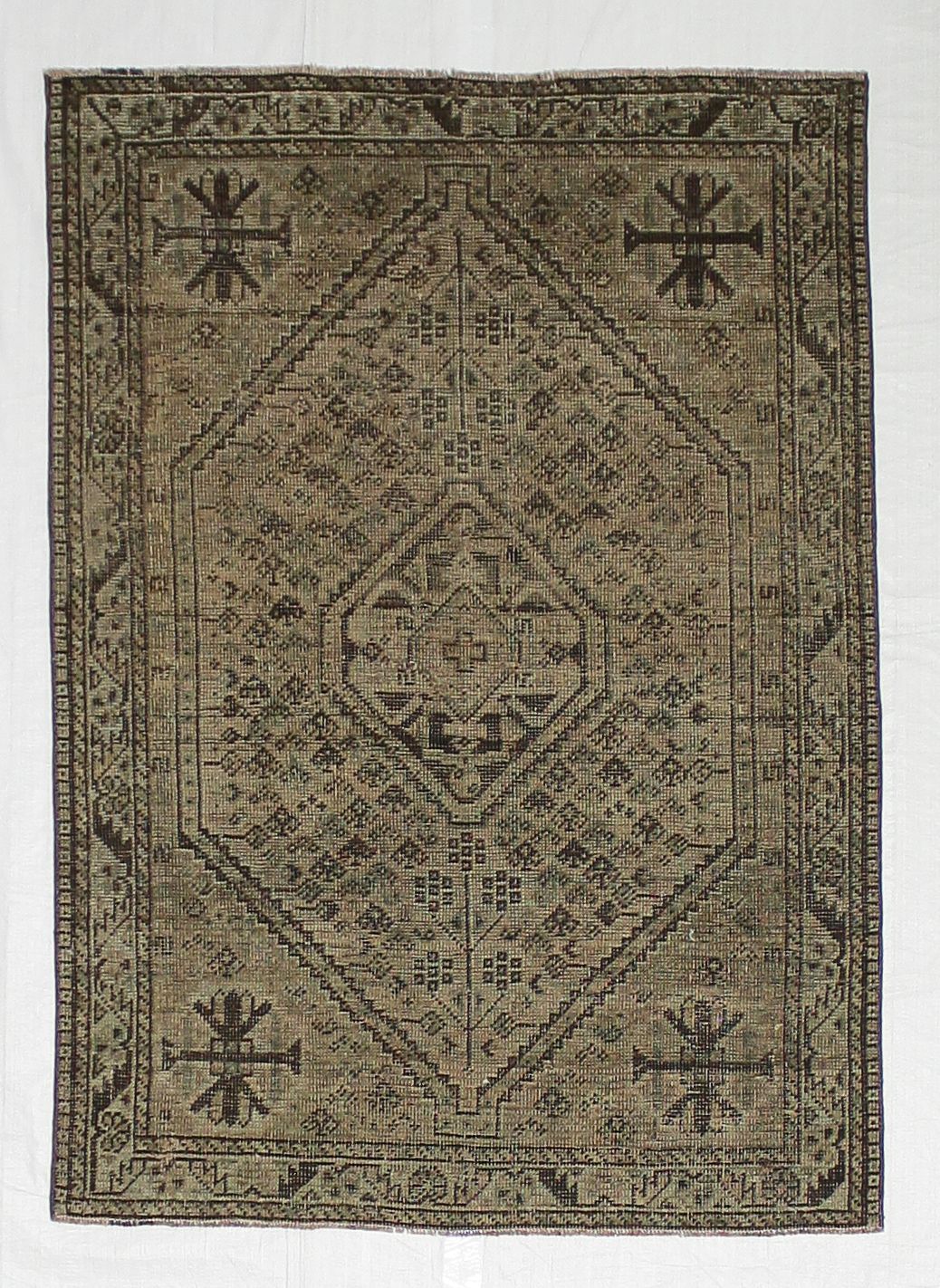 3x5 Beige and Brown Persian Traditional Rug