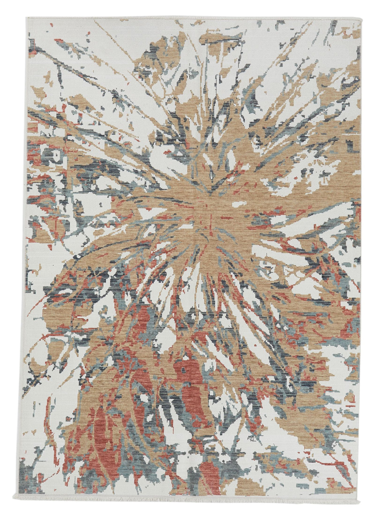 4x6 Ivory and Multicolor Turkish Traditional Rug