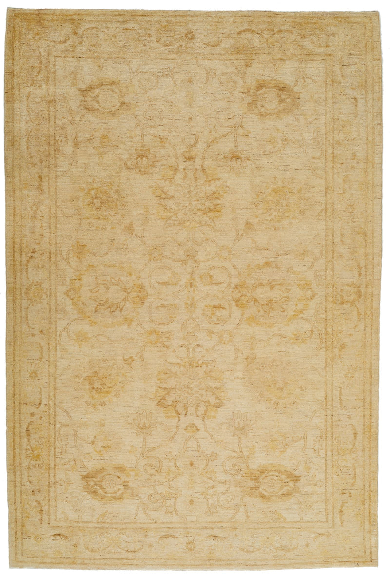 6x9 Ivory Turkish Oushak Rug