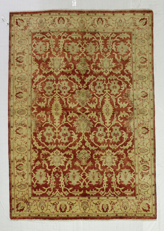 6x9 Red and Gold Turkish Oushak Rug