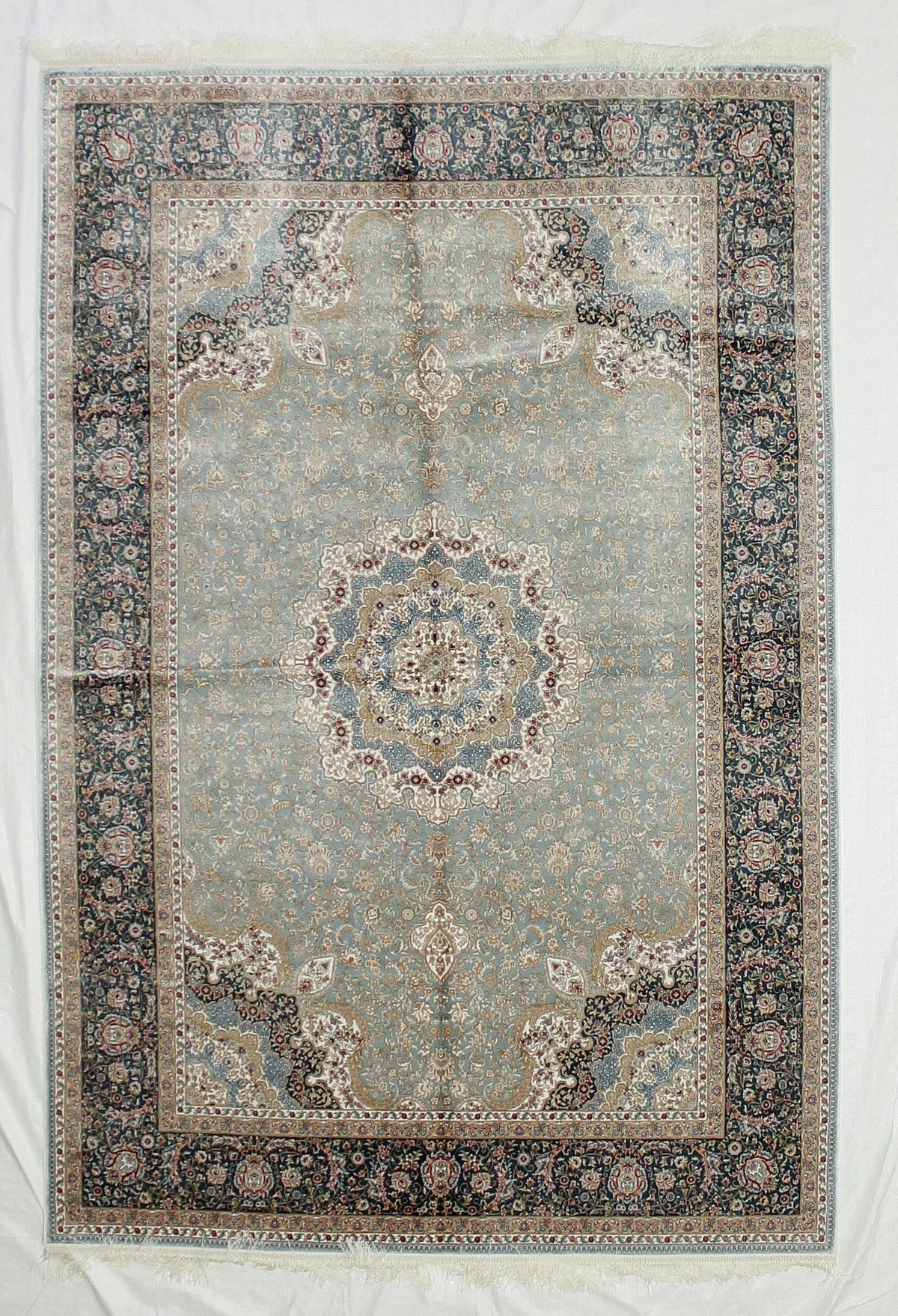 5x8 Green and Green Turkish Antep Rug