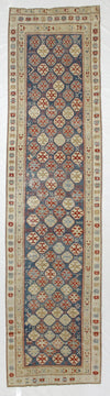 3x12 Blue and Ivory Persian Runner