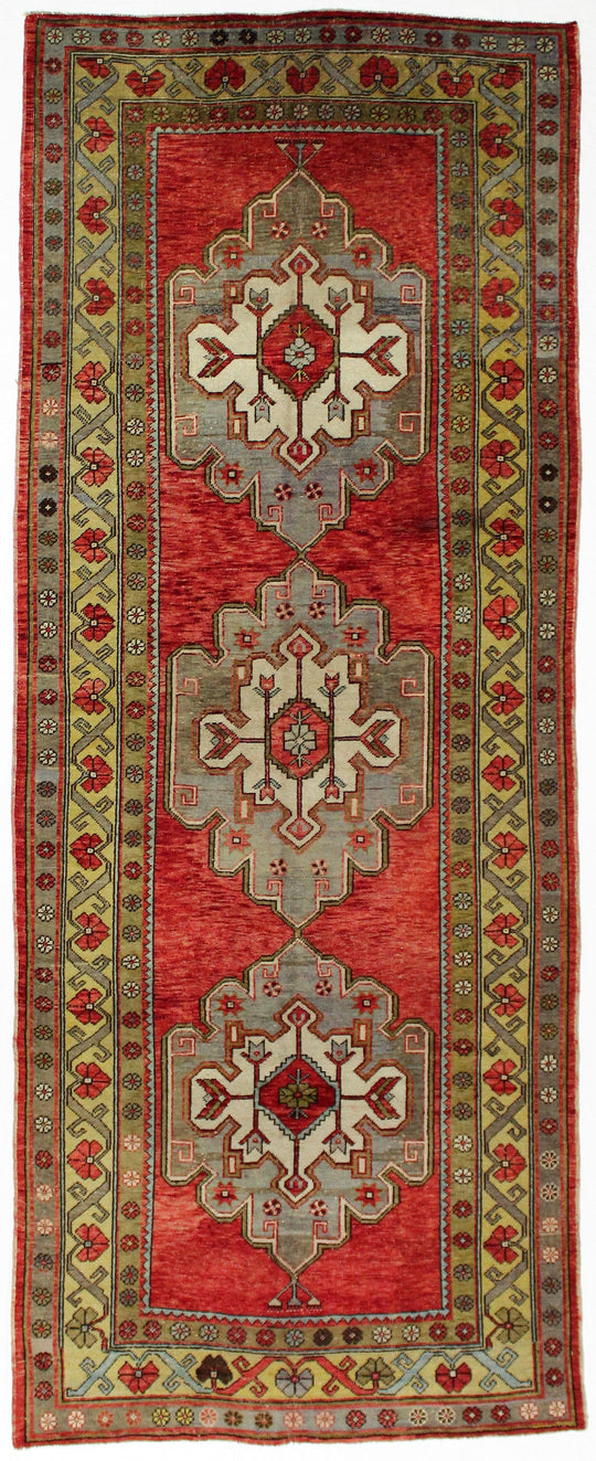 5x12 Rust and Gray Turkish Tribal Runner