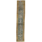 3x17 Green and Beige Persian Tribal Runner