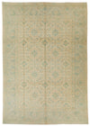 10x14 Ivory and Green Turkish Traditional Rug