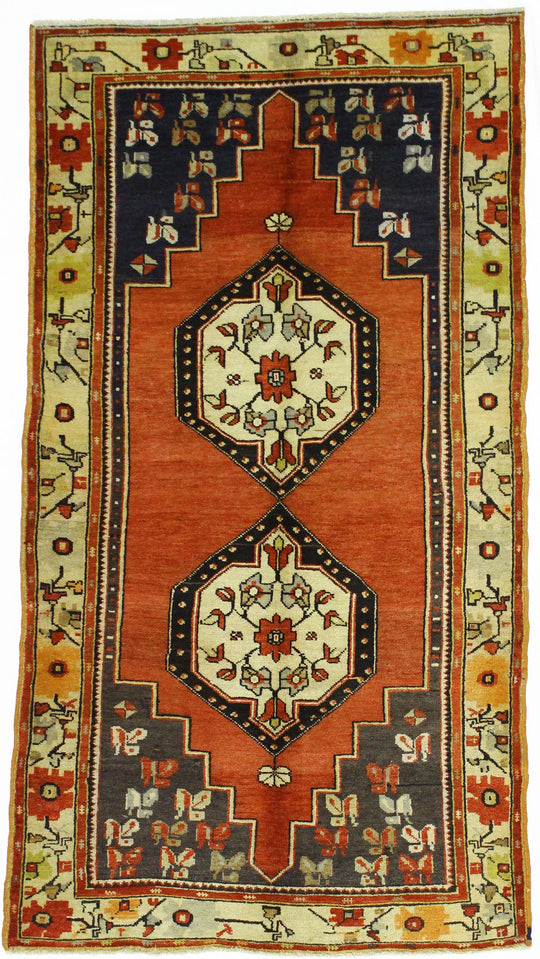 4x8 Rust and Ivory Turkish Tribal Runner