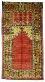 5x10 Red and Gold Turkish Tribal Runner