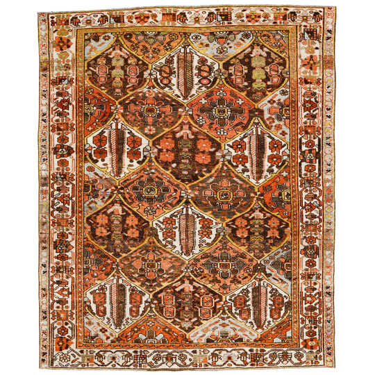 5x6 Brown and Beige Persian Rug