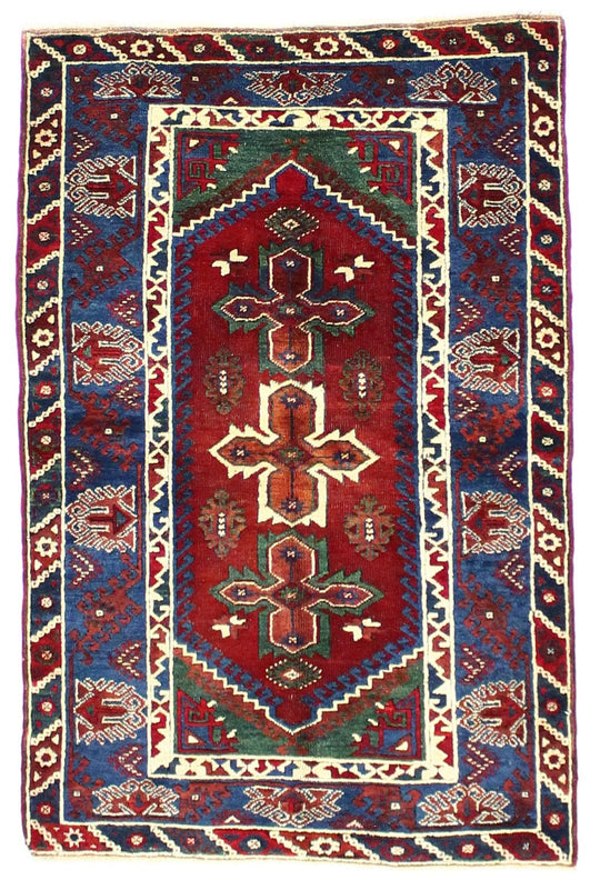 10x14 Navy and Red Traditional Rug