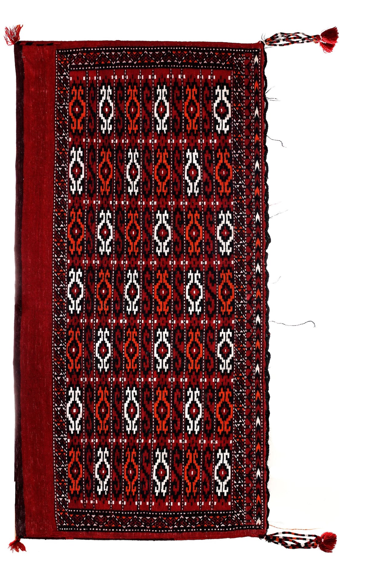 2x4 Red and Ivory Turkish Tribal Rug