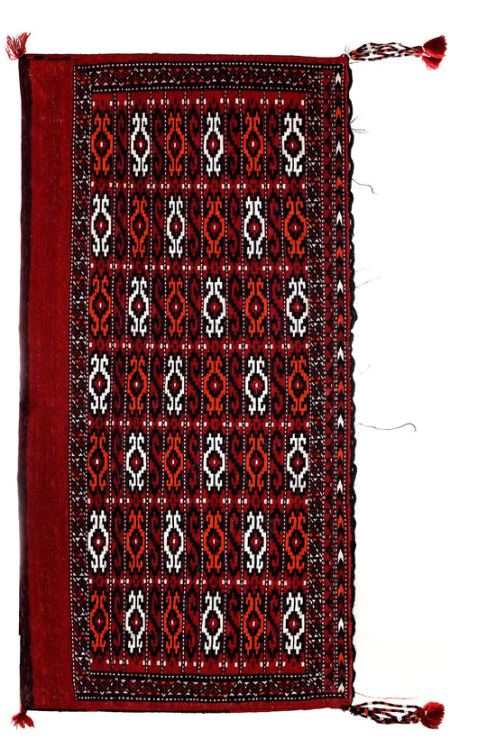 2x4 Red and Ivory Turkish Tribal Rug