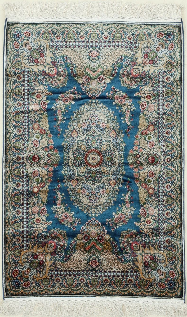 3x4 Blue and Gold Turkish Antep Rug