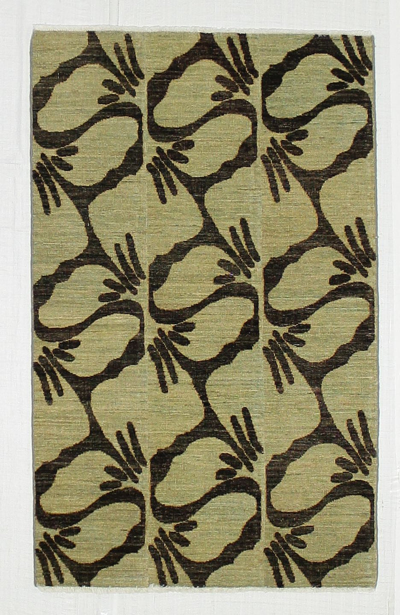 3x5 Green and Brown Modern Contemporary Rug