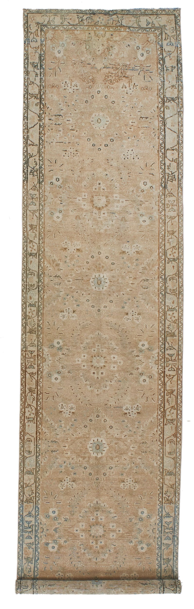 3x14 Beige and Brown Persian Traditional Runner