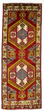 4x12 Red and Beige Turkish Tribal Runner