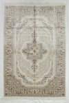 5x8 Ivory and White Turkish Antep Rug