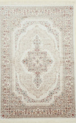 5x8 Ivory and Beige Turkish Antep Rug