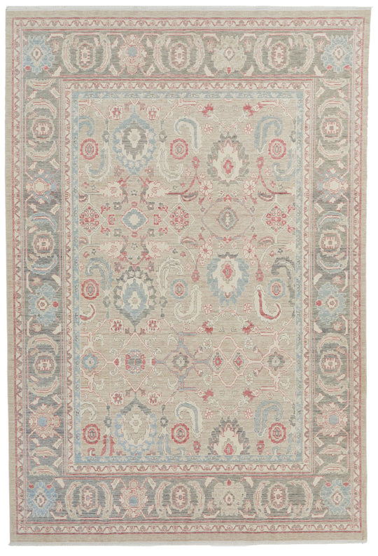 6x10 Blue and Beige Turkish Traditional Rug