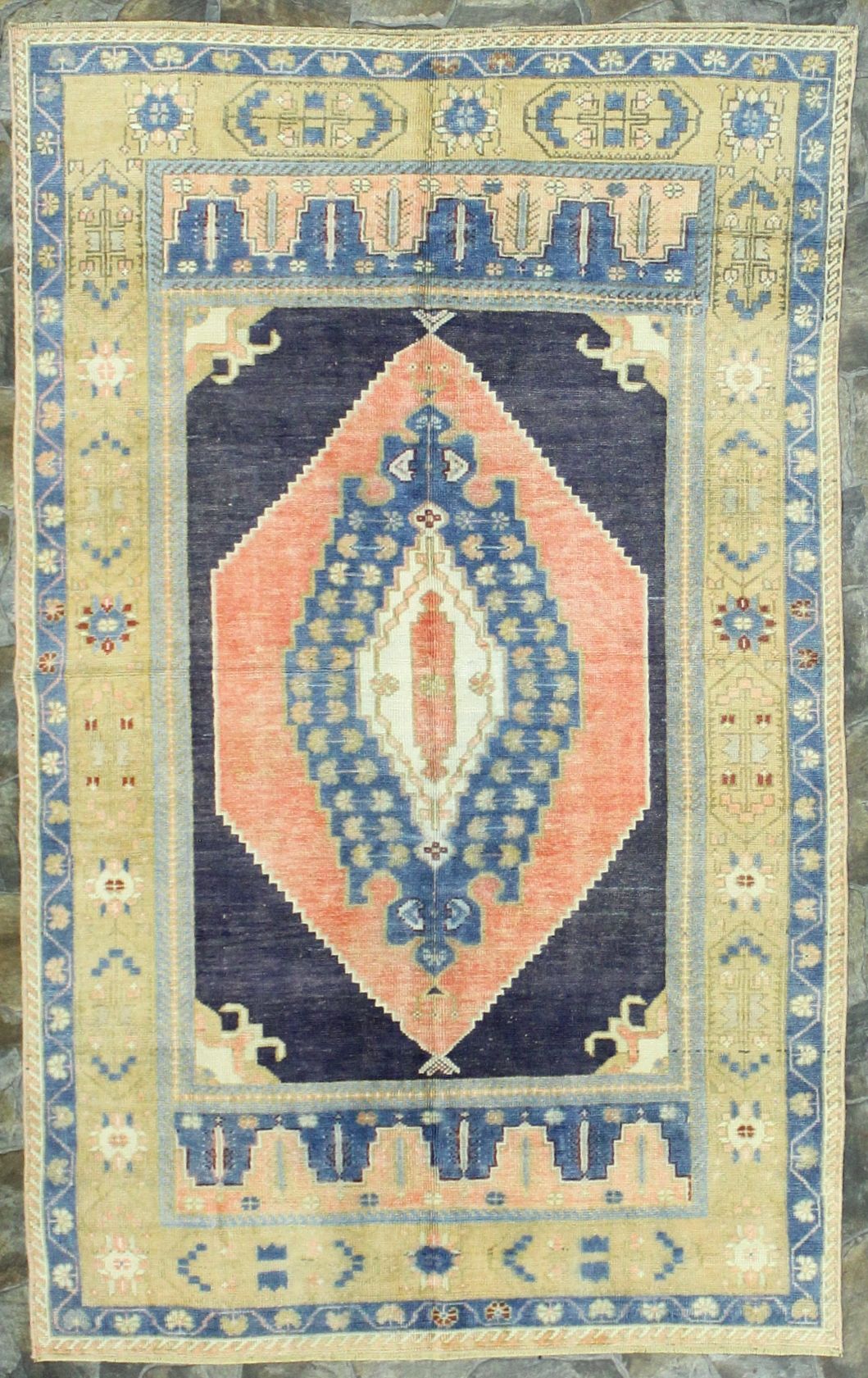 5x8 Pink and Purple Turkish Tribal Rug