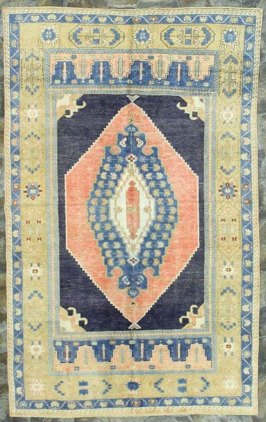 5x8 Pink and Purple Turkish Tribal Rug