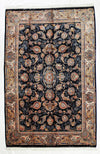 6x10 Navy and Ivory Turkish Antep Rug