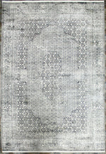 7x10 White and Gray Turkish Antep Rug