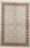 5x8 Ivory and Red Turkish Antep Rug