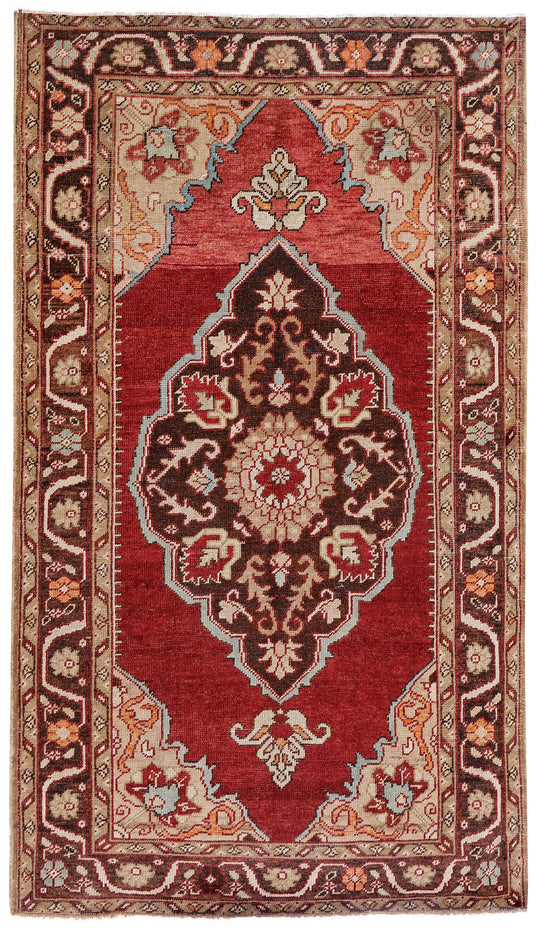 4x8 Red and Brown Turkish Tribal Runner