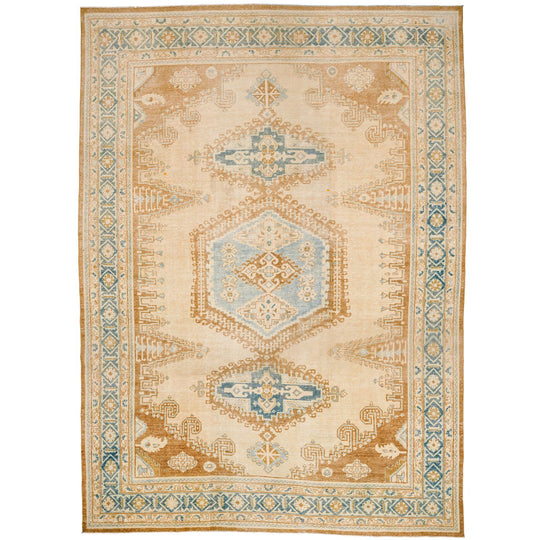 10x14 Beige and Blue Persian Traditional Rug