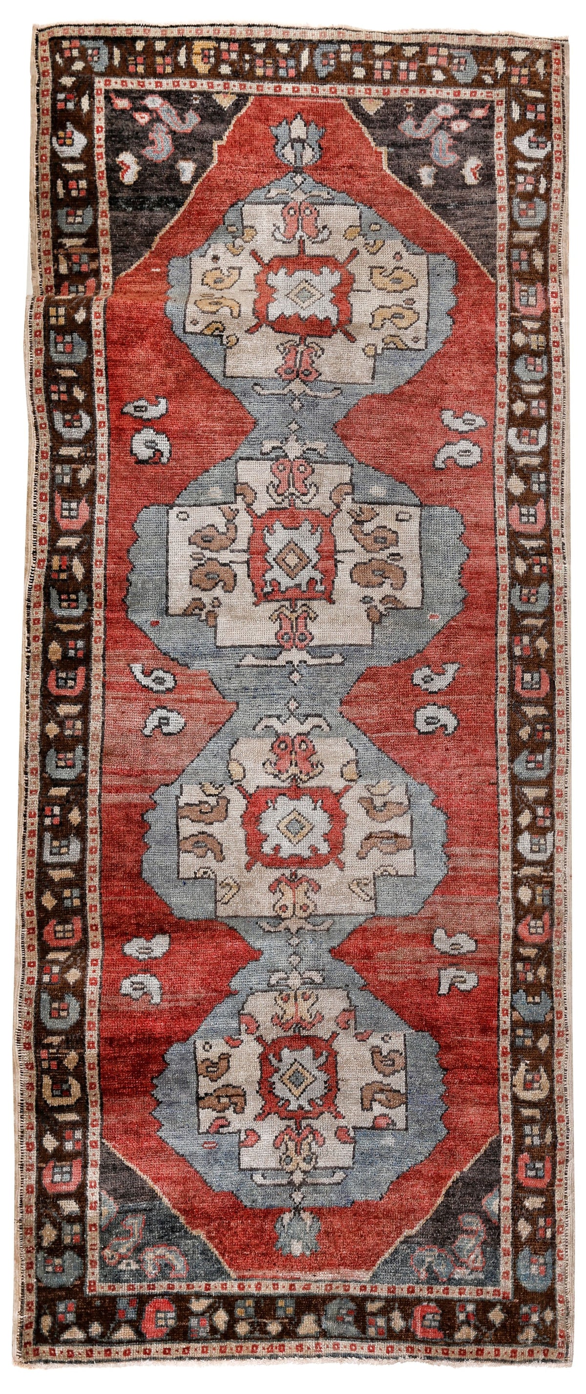 4x10 Rust and Brown Turkish Tribal Runner