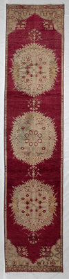 3x12 Red and Ivory Turkish Tribal Runner