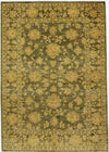 6x8 Green and Gold Turkish Oushak Rug