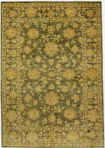 6x8 Green and Gold Turkish Oushak Rug