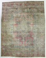 10x13 Pink and Beige Turkish Overdyed Rug