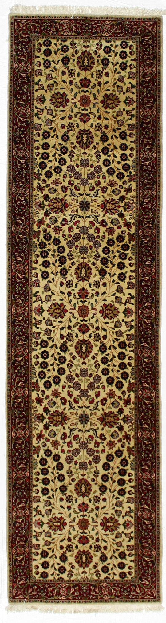 3x10 Red and Beige Turkish Silk Runner