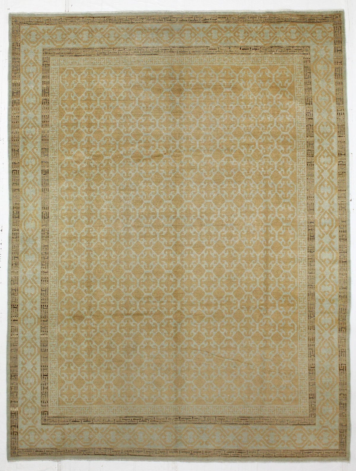 8x10 Brown and Blue Turkish Tribal Rug