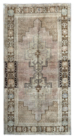 4x8 Ivory and Brown Turkish Tribal Runner