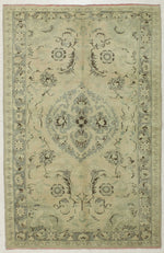 5x8 Beige and Gray Turkish Tribal Rug