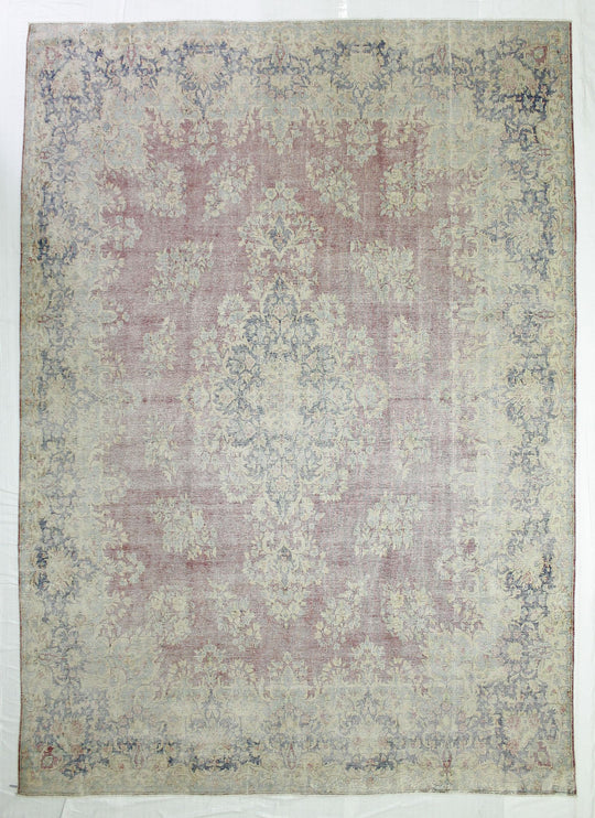 10x13 Red and Navy Turkish Overdyed Rug