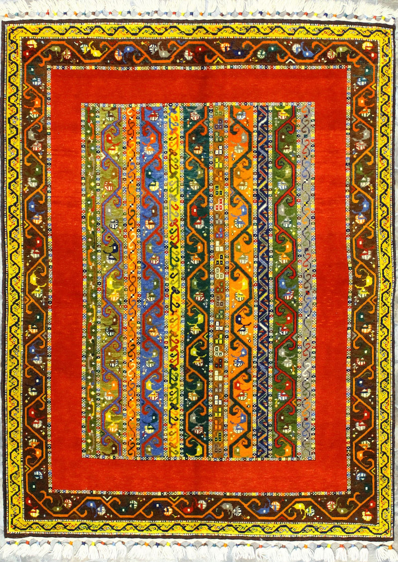 5x7 Multicolor Turkish Tribal Rug