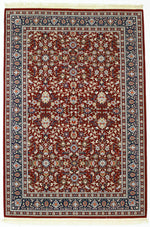 7x10 Red and Navy Turkish Silk Rug